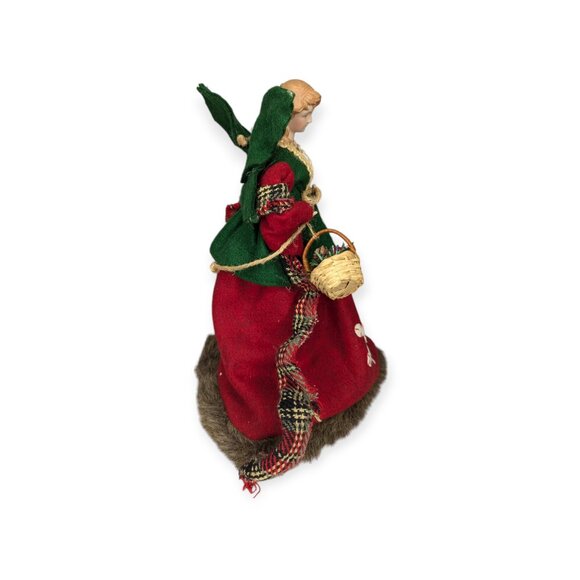 Angel Tree Topper Christmas Centerpiece Ceramic Head & Hands with Basket - Picture 4 of 10